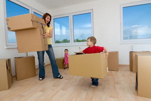 Loading boxes and furniture into a removals van in Dartford