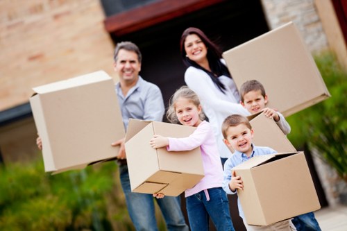 Packed boxes and furniture ready for a local Dartford relocation