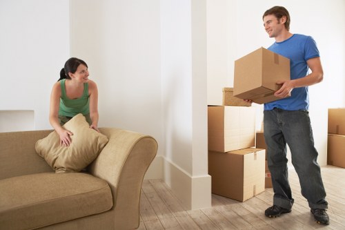 Packed office items ready for a Dartford business move